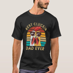 T-shirt Papa Rétro Meilleur Papa Cluckin Ever Coq Papa Coq