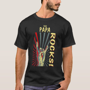 T-shirt Papa Rocks Vintage Retro Concert les années 70 80s