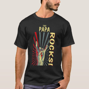 T-shirt Papa Rocks Vintage Retro Concert les années 70 80s