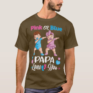 T-shirt Papa Rose Ou Bleu Vous Aime Bébé Genre Reveal Par