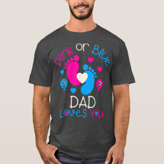 T-shirt Papa Rose Ou Bleu Vous Aime Bébé Genre Reveal Par