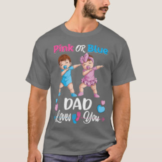 T-shirt Papa Rose Ou Bleu Vous Aime Bébé Genre Révéler Par