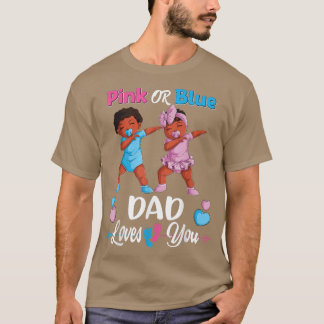 T-shirt Papa Rose Ou Bleu Vous Aime Bébé Noir Genre Revea