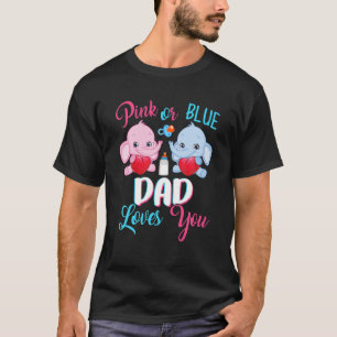 T-shirt Papa Rose Ou Bleu Vous Aime Éléphants-Bébé Genre