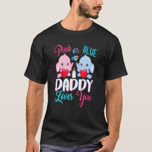 T-shirt Papa Rose Ou Bleu Vous Aime Eléphants Bébé Genre