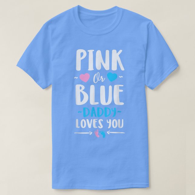 T-shirt Papa Rose Ou Bleu Vous Aime Fête De Révélation De  (Design devant)
