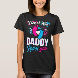 T-shirt Papa Rose Ou Bleu Vous Aime Genre Révéler Bébé