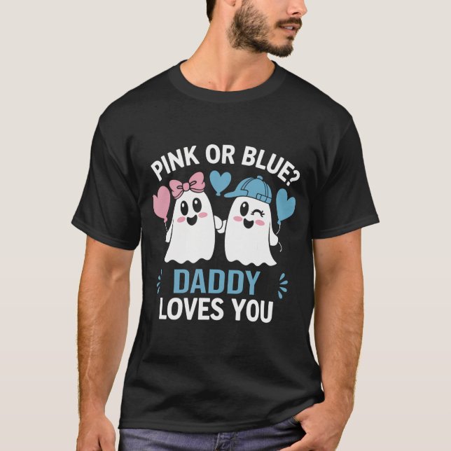 T-shirt Papa Rose Ou Bleu Vous Aime Genre Révéler Hallowe (Devant)