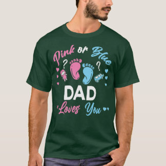T-shirt Papa Rose Ou Bleu Vous Aime Révélation De Sexe