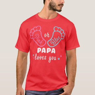 T-shirt Papa Rose Ou Bleu Vous Aime Révéler Le Sexe