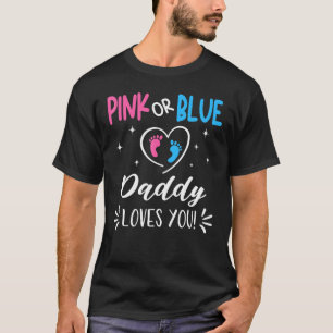 T-shirt Papa Rose Ou Bleu Vous Aime Révéler Le Sexe Anno