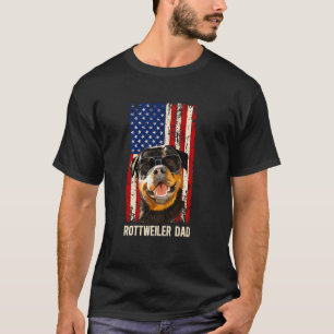 T-shirt Papa Rottweiler d'un papa Rottie Drapeau américain