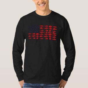 T-shirt Papa Salé Pêche en Eau Salée Drapeau Américain Oc