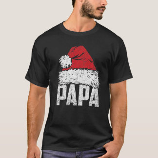 T-shirt Papa Santa Hat Pajamas de correspondance famille N