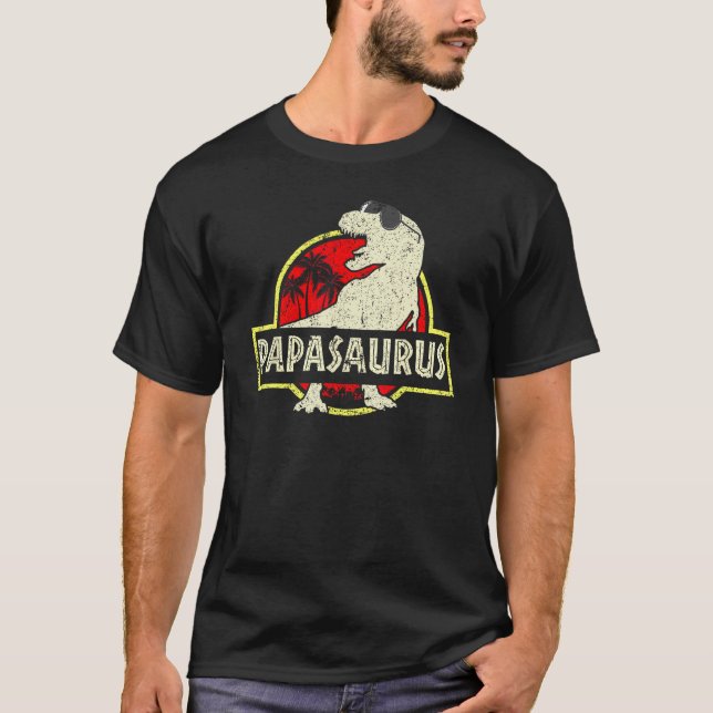 T-shirt Papa Saurus Dinosaur Papasaurus Rex Family Matchin (Devant)