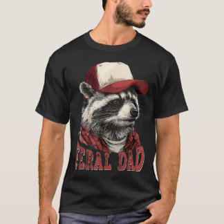 T-shirt Papa Sauvage Vintage Drôle Raton Laveur Mème Papa
