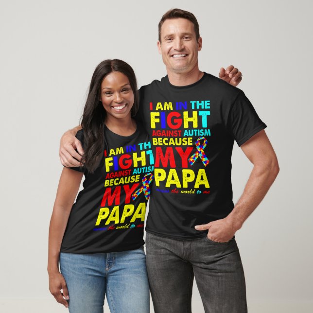 T-shirt Papa Sensibilisation sur l'autisme Puzzle cadeau (Unisexe)