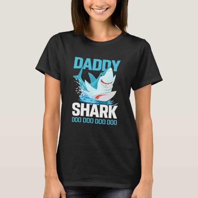 T-shirt Papa Shark Doo Doo Doo Doo Pour Papa (Devant)