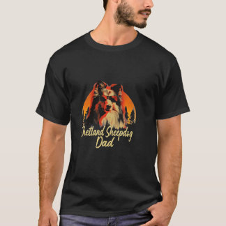 T-shirt Papa Shetland Sheepdog Vintage