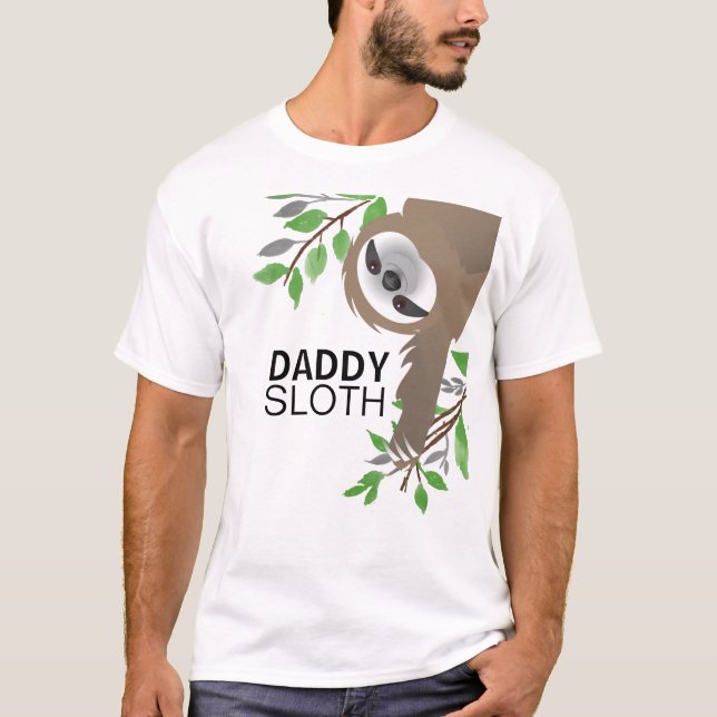 T-shirt Papa Sloth pendu de l'arbre (Devant)