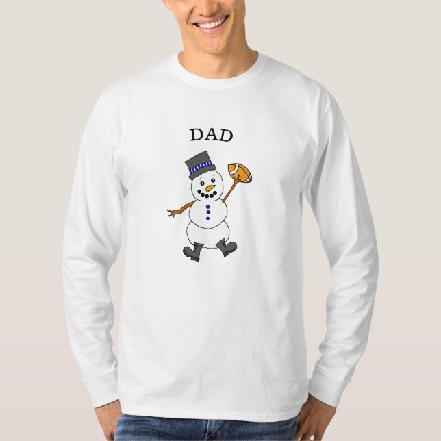 T-shirt Papa Snowman mignon Noël Whimsical (Devant)