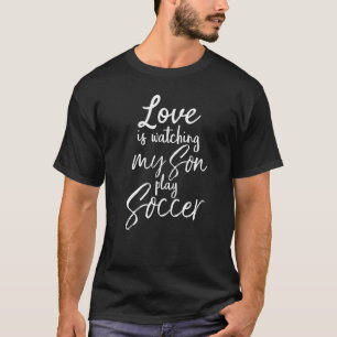 T-shirt Papa Soccer Maman Citer L'Amour Regarde Mon Fils J