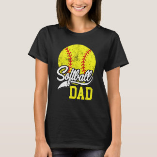 T-shirt Papa Softball comme un papa baseball avec de plus