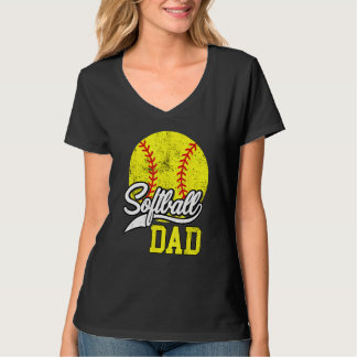 T-shirt Papa Softball comme un papa baseball avec de plus