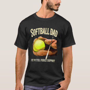 T-shirt Papa Softball Lancement Rapide Fier Soutien Drôle