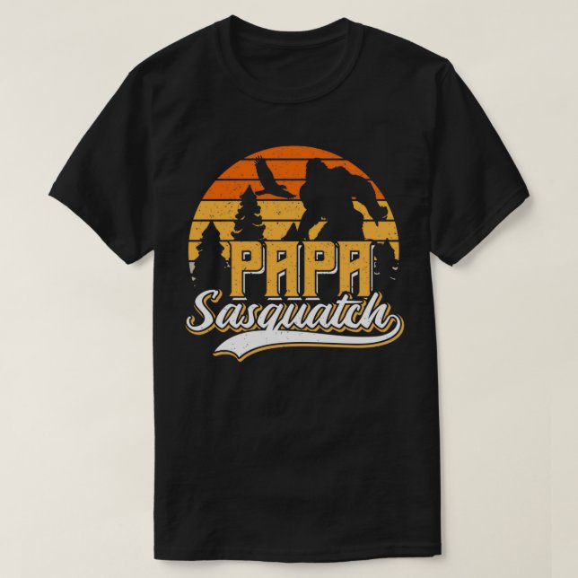 T-shirt Papa Squatch Drôle Papa Bigfoot Fête des pères Cad (Design devant)