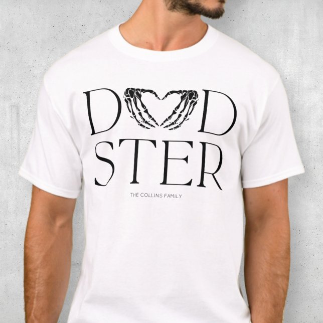 T-shirt Papa squelette noir moderne épouvantable pour Hall (Modern Black Skeleton Scary Dadster Halloween Dad T-Shirt)