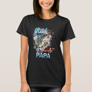 T-shirt Papa super cool homme drapeau américain pêcheur on