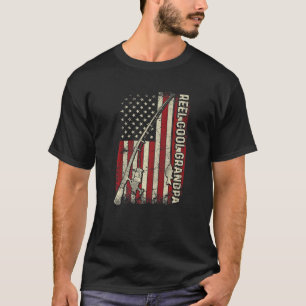 T-shirt Papa super cool homme Tige de pêche Drapeau améric