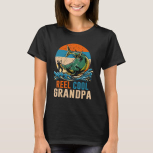 T-shirt Papá Super Cool Hommes Hommes Fun Fathers Reel pêc