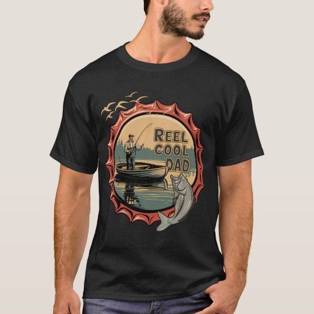 T-shirt Papa super cool pêche (Devant)