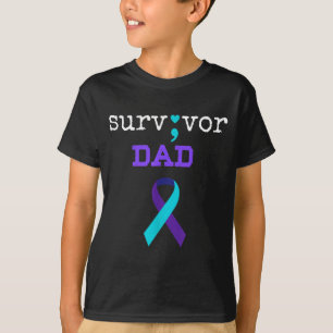 T-shirt Papa survivant - Cadeau point-virgule Prévention d