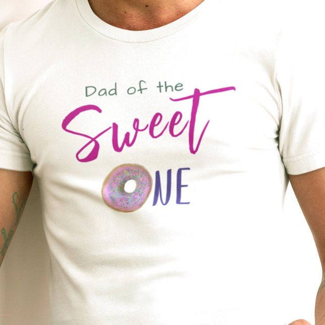 T-shirt Papa Sweet One Donut Rose Girl 1er anniversaire fê (Créateur téléchargé)