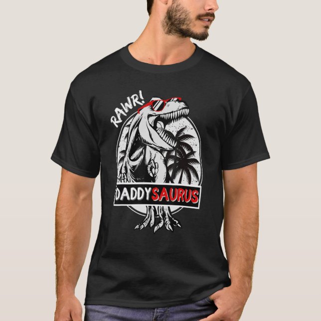 T-shirt Papa T rex Saurus Dinosaur Daddy Saurus Père (Devant)