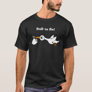 T-shirt Papa to Be, cigogne avec des dessins animés pour b