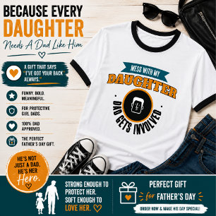 T-shirt Papa, touche à ma fille et tu verras Funny Father