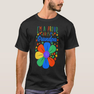T-shirt Papa Tournesol Fier Autisme Grand-Père Sensibilisa