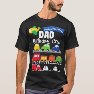 T-shirt Papa Transport Anniversaire Avion Cars incendie