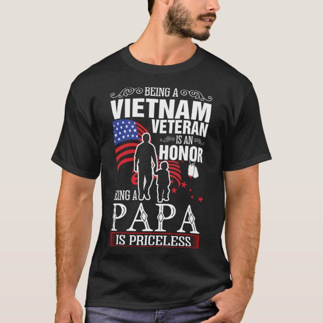 T-shirt Papa Tshirt, un vétéran du Vietnam (Devant)