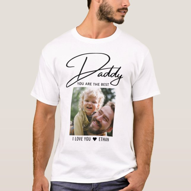T-shirt Papa, Tu Es La Meilleure Photo De Typographie (Devant)