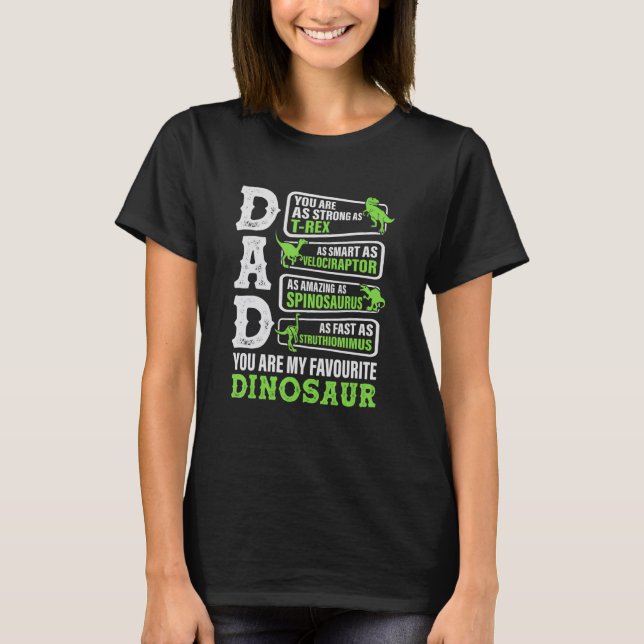 T-shirt Papa, tu es mon dinosaure préféré, dinosaure rétro (Devant)