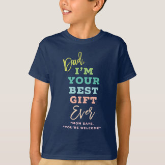 T-shirt Papa, tu es mon plus beau cadeau Typographie amusa