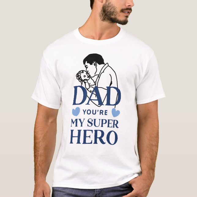 T-shirt Papa tu es mon super-héros (Devant)