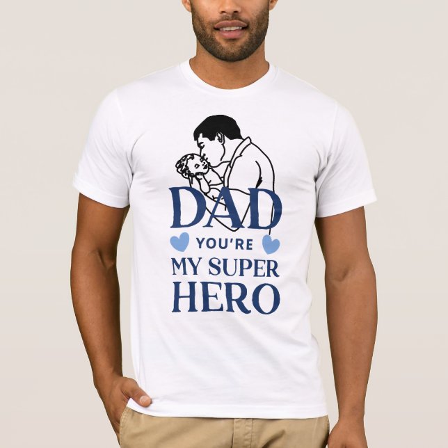 T-shirt Papa, tu es mon super-héros (Devant)