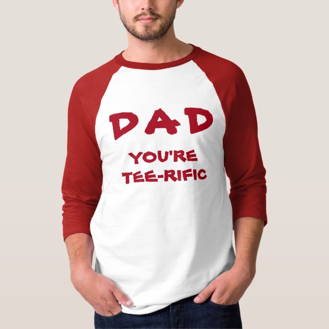 T-shirt Papa Tu es Tee-Rific Golf Pun Rouge et Blanc (Devant)