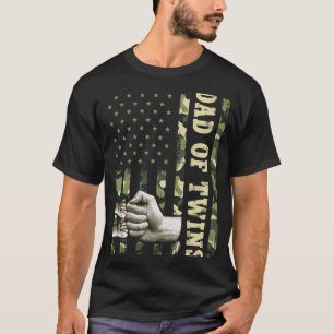 T-shirt Papa Twin Hommes Camouflage Drapeau Américain Papa